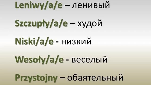 Урок польского Тема: Польские прилагательные