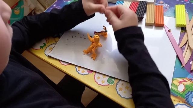 космос лепка. детское творчество.  лепим Кураму (наруто)