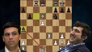 В.Крамник - В.Ананд БЛЕСТЯЩАЯ позиционная жертва ФЕРЗЯ! Шахматы