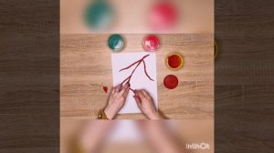 осенняя поделка Рябина для детей. Инстаграм Azbuka_tvorenia