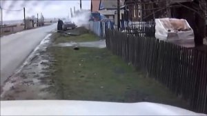 Водитель сбил корову или как не нужно обгонять!