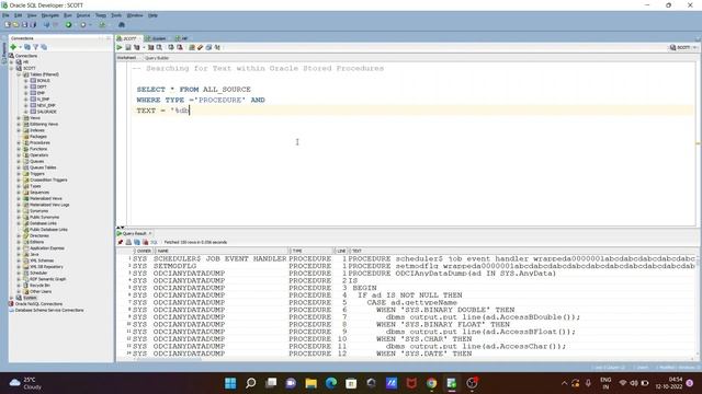 Search text in Stored Procedure in Oracle смотреть онлайн