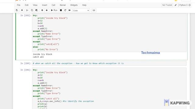 Exception Handling in Python Explained | Python course for beginners | Techmaima - in Tamil