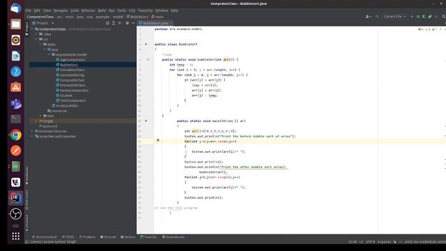 java bubble sorting | bubble sort in java | Sorting in Java | java developer interview questions