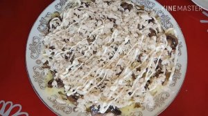 Слоёный Королевский Салат. Очень Вкусный и Нежный с курицей и грибами.