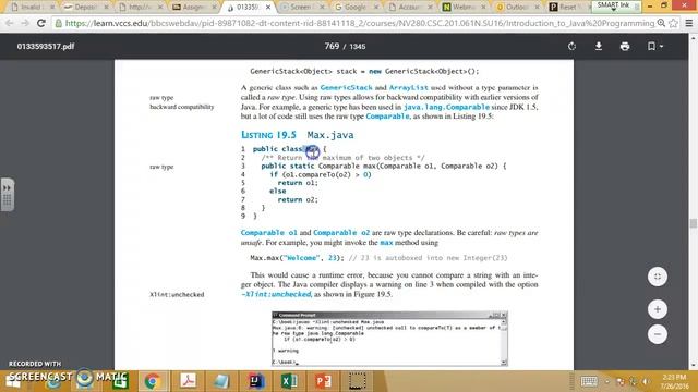 CSC201 Chapter19 Generics Part2 смотреть онлайн