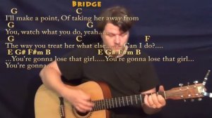 You're Gonna Lose That Girl (The Beatles) Guitar Lesson Chord Chart with On-Screen Lyrics