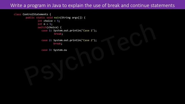 Write a program in Java to explain the use of break and continue statements | Java Programming Lab смотреть онлайн