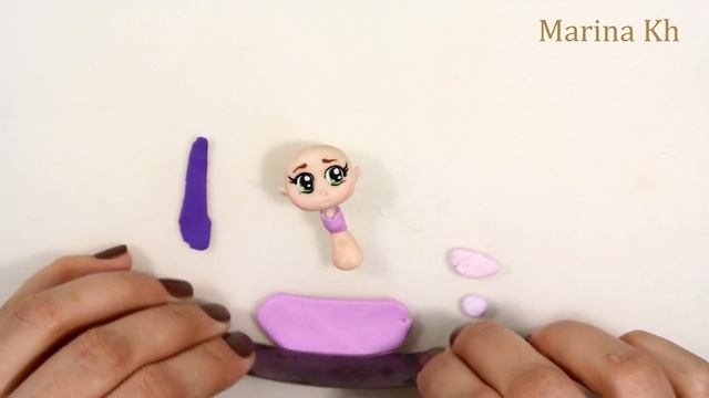 Как слепить принцессу Рапунцель / DIY How to make Rapunzel - polymer clay tutorial смотреть онлайн