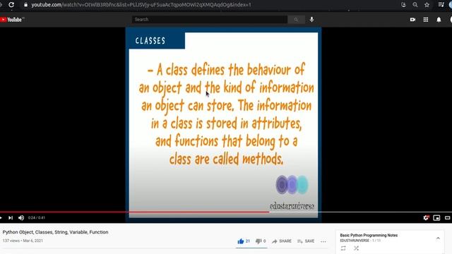 Python Object, Classes, String, Variable, Function Tutorial - 1