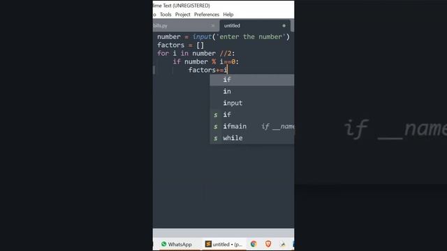 #python #kidscoding #code Finding factors of number in python by me at ketpar.
