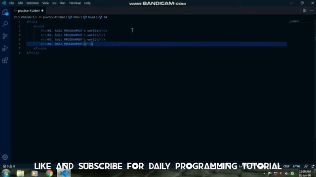 How to bold text in HTML | How to use h tag in HTML | HTML tutorial. 2021