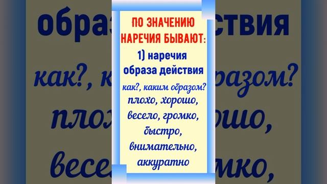 Наречие как часть речи