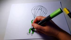 Как нарисовать парашютиста поэтапно.Как нарисовать рисуноа на 23 февраля. draw a parachutist