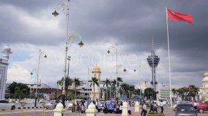 Dataran Alor Setar Square With Raised Kedah Flag and Menara Tower