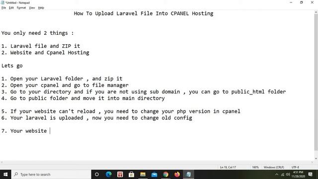 Tutorial : How to upload laravel and set up database in Hosting Cpanel