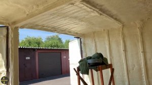 Утепление в гараже стен потолка и ворот жидким утеплителем ППУ