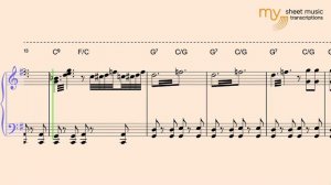 Slow Blues in G - Piano Blues Sheet Music Transcription