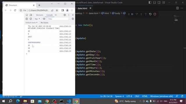 JavaScript Tutorial: Lecture - Date and String Methods Explained