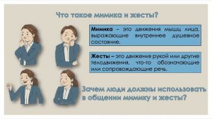 Внеурочная деятельность. 3 класс. Мимика и жесты.