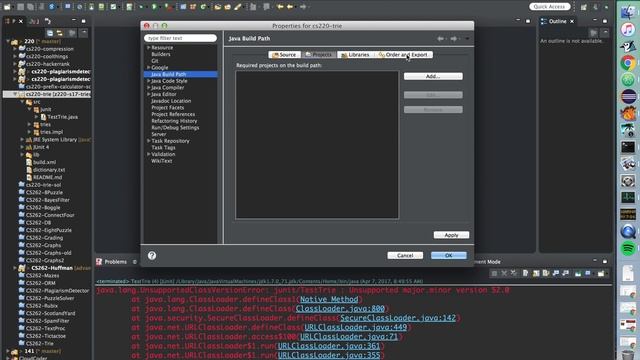 fixing java build path