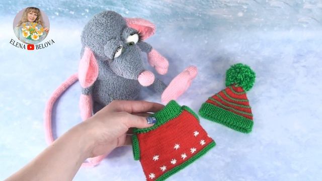 Крысёныш Жорка (спицы) - авторская работа