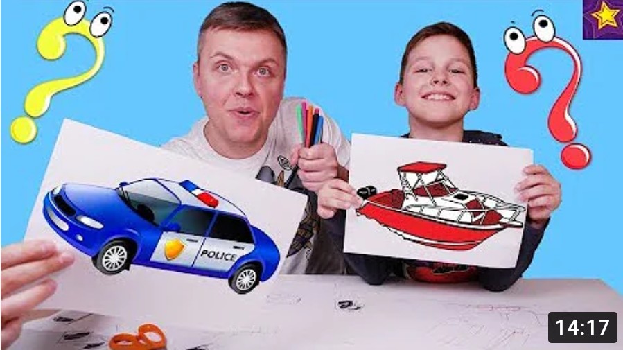 НАРИСУЙ И ОТГАДАЙ Рисунок про Транспорт Кто лучше нарисует Челлендж с Игорюшей  Видео для детей
