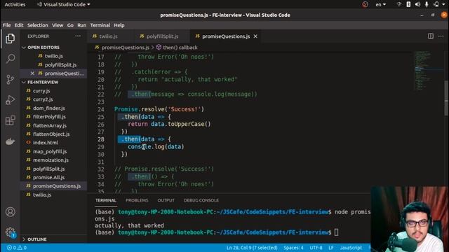 Q11 Output based questions for Promises | Frontend Interview Questions | Javascript Questions