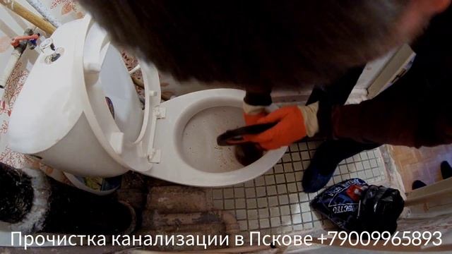 Засор унитаза. Смыли блок освежителя для унитаза.#прочисткаканализации #псков #засор унитаза