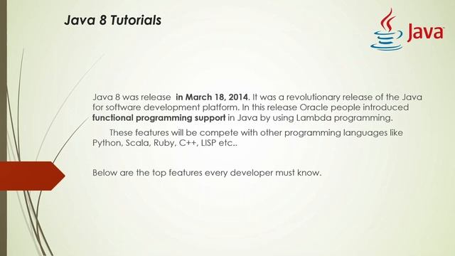 1. Java 8 Features Ultimate Guide | Java 8 Features Introduction | Java 1.8 Features