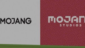 Mojang logo in Minecraft