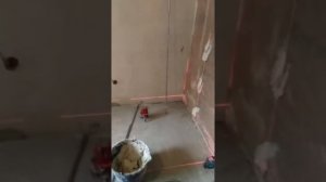установка штукатурных маяков с помощью лазерного уровня
