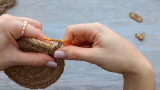 Оригинальный подарок ?  на 8 марта своими руками.Салфетка из джута крючком для начинающих.