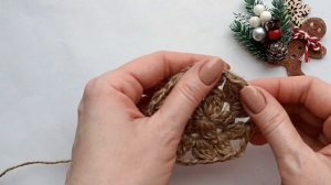 Новогодняя звезда ? из джута крючком. Вязаная звёздочка. Ёлочная игрушка. Рождественский декор. DIY