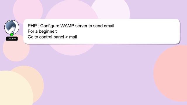 PHP : Configure WAMP server to send email
