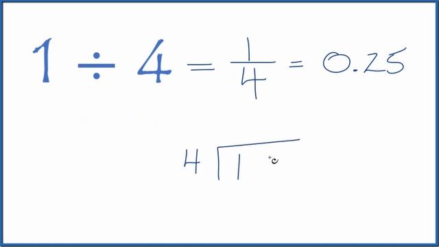1 divided by 4    (1 ÷ 4) смотреть онлайн