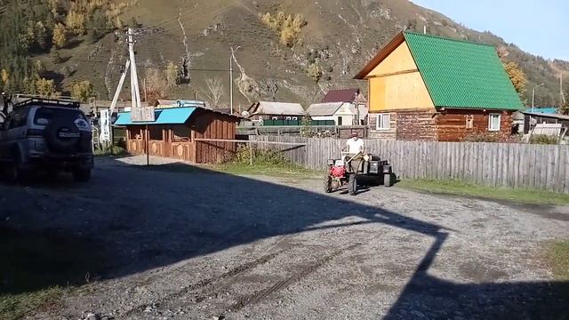 Мотоблок 15 л.с. с двумя средними соснами в автоприцепе, и с утяжелением - гирей 32 кг. :) смотреть онлайн