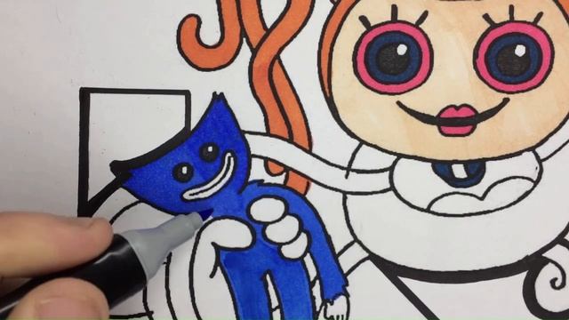 Раскрашиваем Mommy Long Legs & huggy wuggy смотреть онлайн