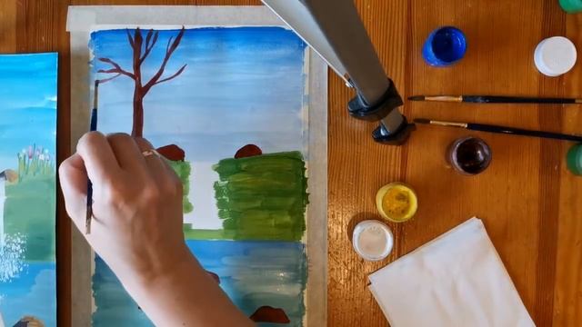 Пейзаж с водопадом (мастер-класс) смотреть онлайн