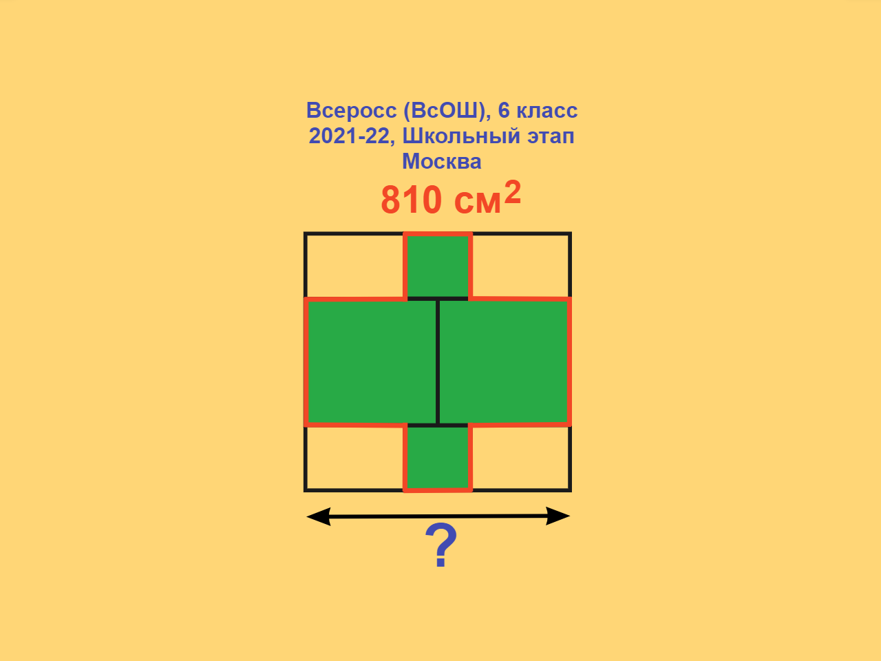 Математика, Олимпиады, 6 класс, Всеросс (ВсОШ), Школьный этап, Москва, 21-22г, Задача 8, Площадь