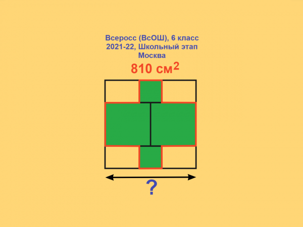 Математика, Олимпиады, 6 класс, Всеросс (ВсОШ), Школьный этап, Москва, 21-22г, Задача 8, Площадь