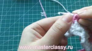 Вязание крючком для начинающих. Узор двухцветный: видео урок