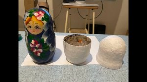 Матрёшка на ёлку из папье маше.