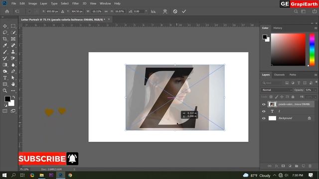 How To Create Letter Portrait in Photoshop English Tutorial | GrapiEarth смотреть онлайн
