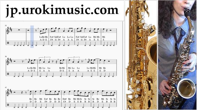 サクソフォンの吹き方テナー Maroon 5 - Girls Like You ft. Cardi B 運指表 um-i799