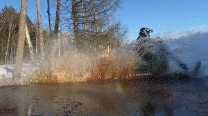 На новой модели Имперслед Призрак по воде.Сноубайк Impersled Prizrak.Snowbike water.