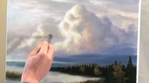 How to paint clouds | Acrylic landscape painting lesson