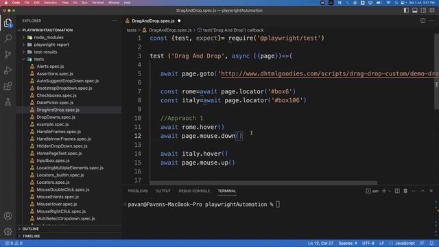 Playwright with Javascript |  Mouse Drag And Drop Action | Part 24