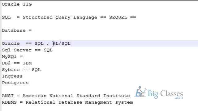 Oracle PL / SQL Training Videos  Part 1 - Oracle PL / SQL Tutorial - BigClasses