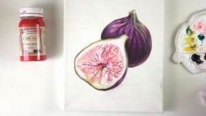 Инжир на золотом фоне. Золотой фон акриловыми красками.